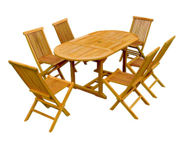 Table + 6 chaises en teck GAYA